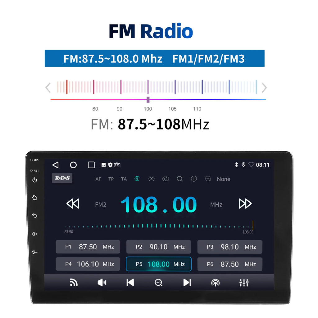 ESSGOO 9Inch 2 DIN Car Stereo Radio Wirless Carplay Android Auto Car Stereo Bluetooth 64G GPS Navigation RDS WiFi USB FM DAB+CAM