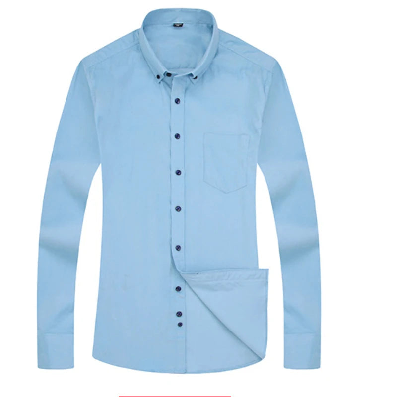 2025 Cotton Corduroy Casual Warm Solid  Shirt Long Sleeve Winter Regular Fit Mens Men's Shirts with Pokets