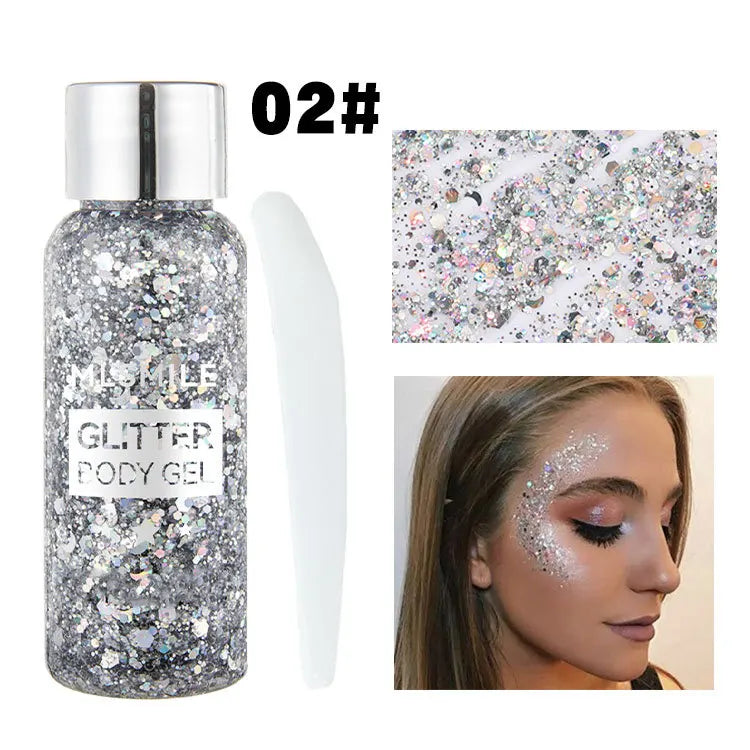 Eye Glitter Nail Hair Body Face Gel Art Waterproof High Gloss Glitter Body Multifunctional Makeup Decoration Party Festival