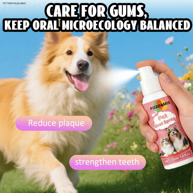 No Brushing Pet Dental Spray Dog Cat Breath Freshener Plaque Tartar Care Water Teeth Stain Cleaning Liquid
