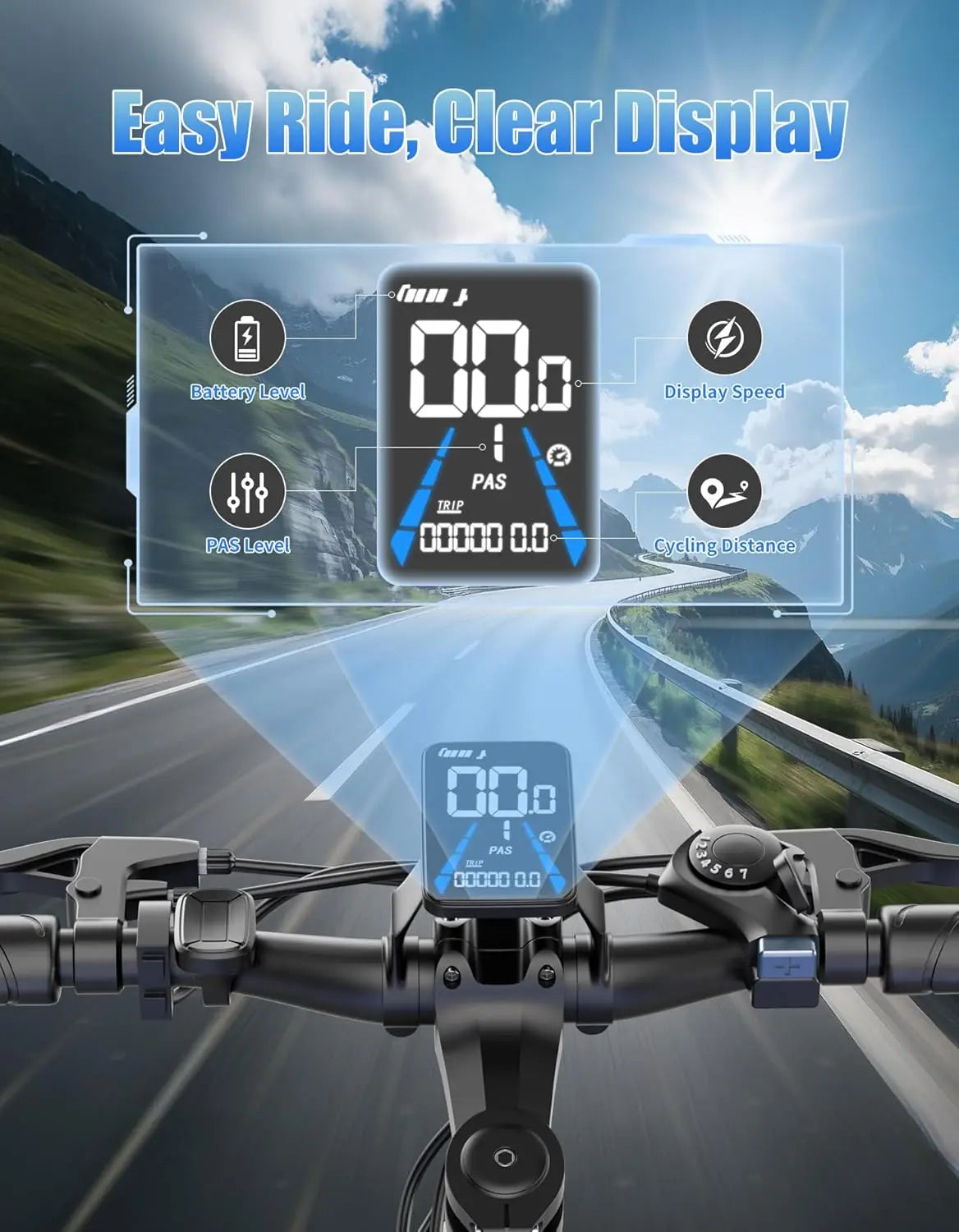 Electric Bike for Adults, 1500W Peak Motor, Ebike with 7-Speed, 65 Miles 25MPH, Electric Mountain Bike with 480Wh, Customized