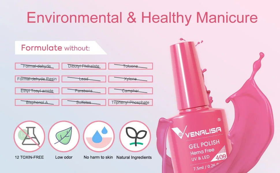 Venalisa Nail Gel Polish Fall Nail TPO FREE Long Wear Semi Permanent Soak Off UV LED Gel Nail Polish Gel Lacquer