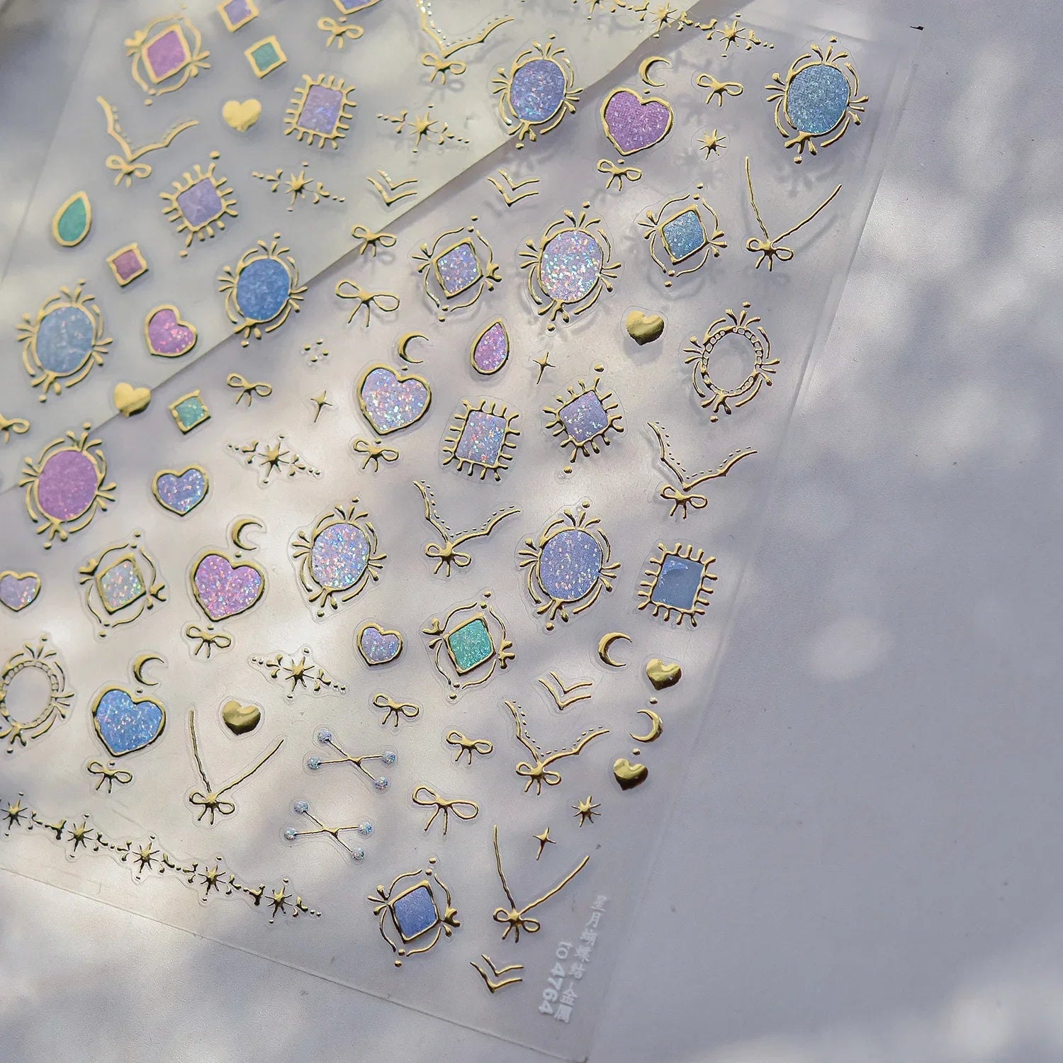 5D Gradient Love Gem Glitter Love Heart Colorful Cat's Eye Rhinestone Soft Self Adhesive Nail Art Stickers Shiny Manicure Decals