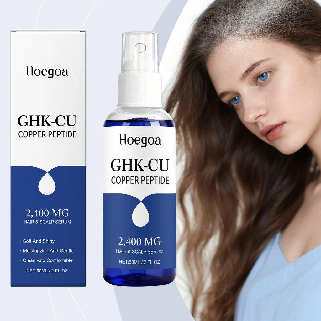 GHK‑Cu Copper Peptide Hair Care Spray 60ML Hair Regenerative Treatment Deep Nourish Moisturizer Strengthen Hair Roots Non‑Greasy
