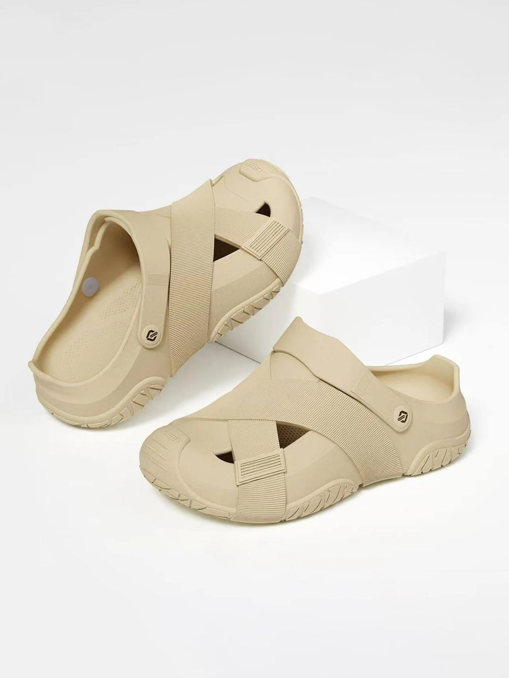Men's Summer Closed-Toe Slides, Soft & Bouncy Indoor Outdoor Two-Way Beach Shoes, Versatile Casual Hiking & Outdoor Clogs