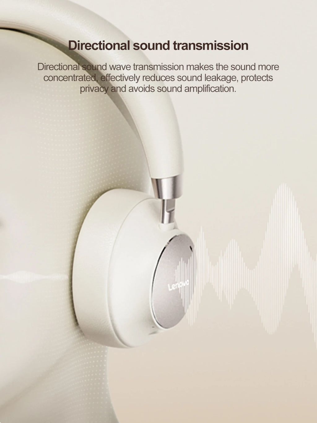 Lenovo TB300 Bluetooth 5.4 Over Ear Headset Noise Reduction Mic 190g Light Soft Earpads 400mAh Battery 3.5mm Wired Headphones