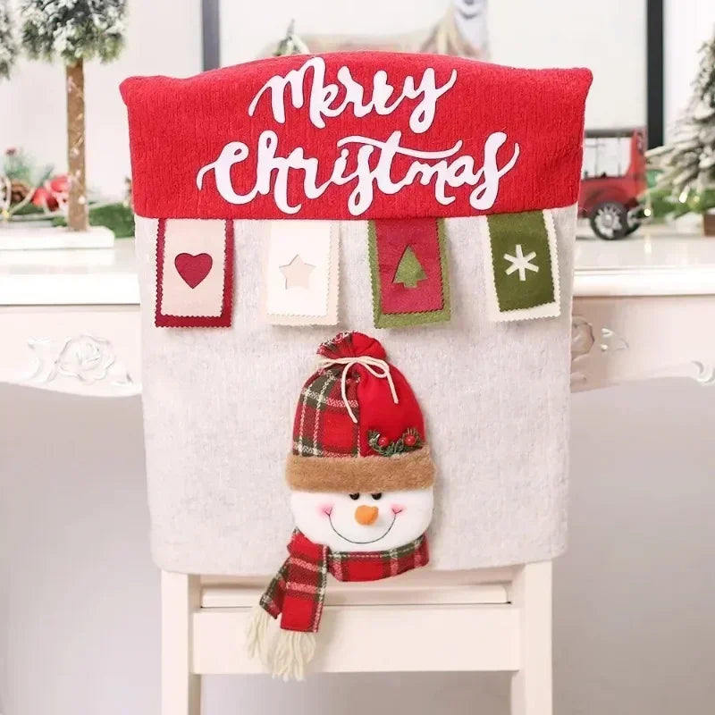 Christmas Chair Decoration Set Home Christmas Decoration Cartoon Chair Set Christmas Decoration Supplies christmas chair cover