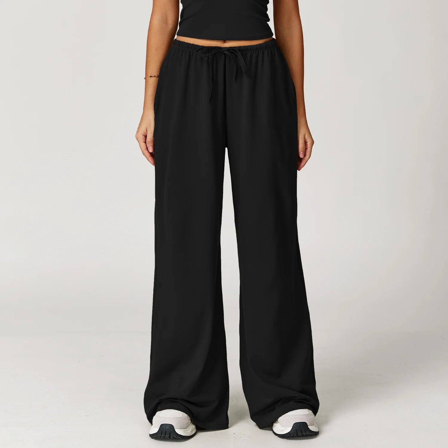 Women's High Waist Drawstring Yoga Pants Hanging Wide Leg Loose Casual Pants Women's Sports Pants Fitness Running Elastic Pants