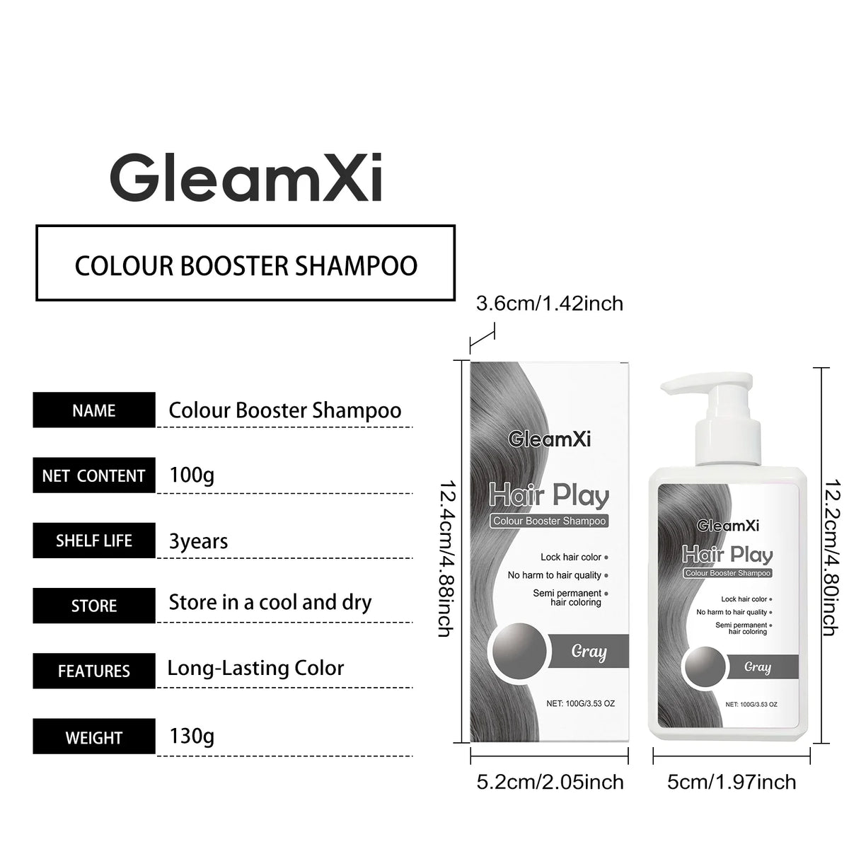 100g Hair Dyeing Shampoo Color-Locking Fade Prevention Gentle Cleansing Nourishing Smoothing Gray Color Fixing Hair Dye Shampoo