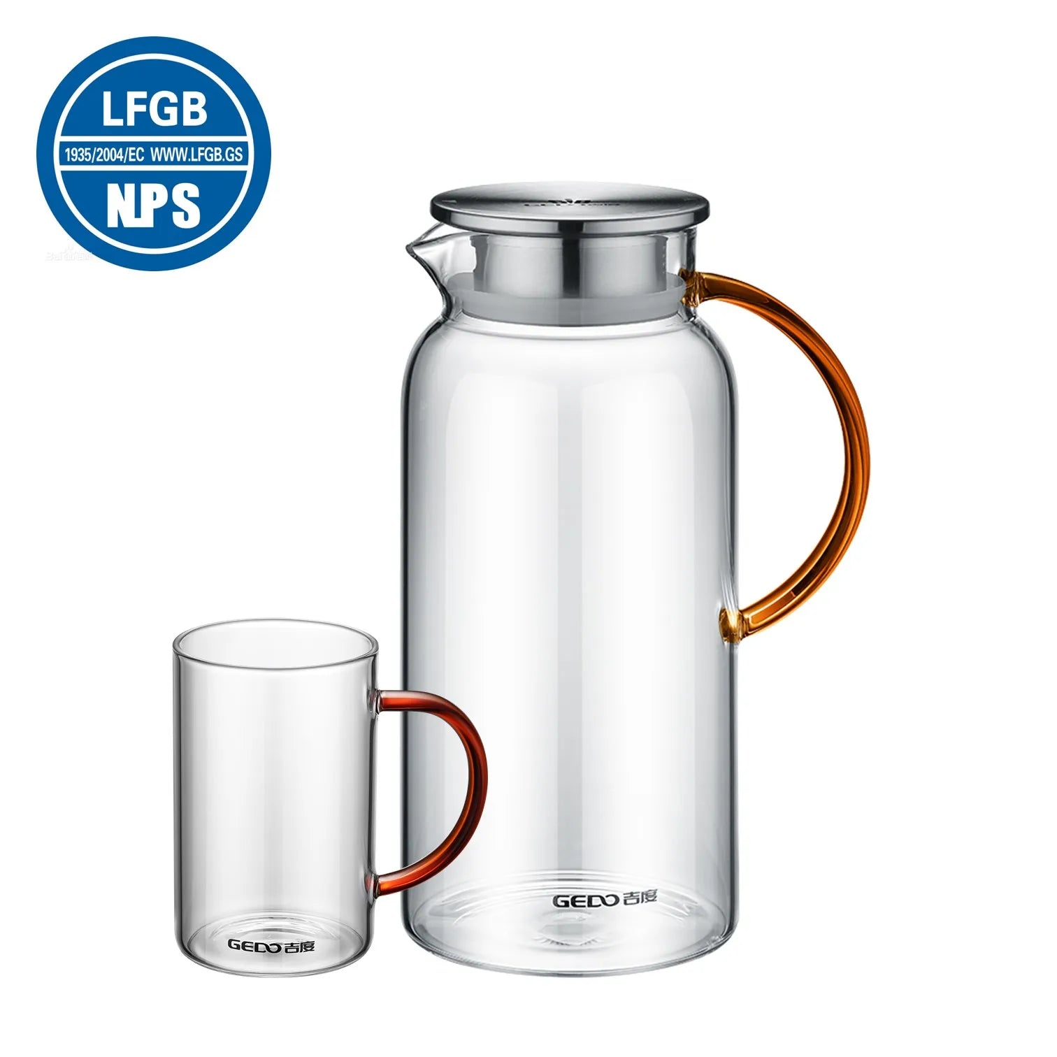 LFGB Certificated Ultra Hard High-borosilicate Glass Kitchen Water Kettle -20℃~150℃ Resistant Beverage Bottle for Family Canteen