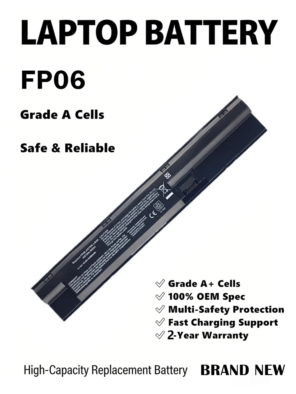FP06 Laptop Battery For HP ProBook 440 445 450 455 470 Series  FP06XL  3ICR19/65-3  707616-141  707616-242  707616-851