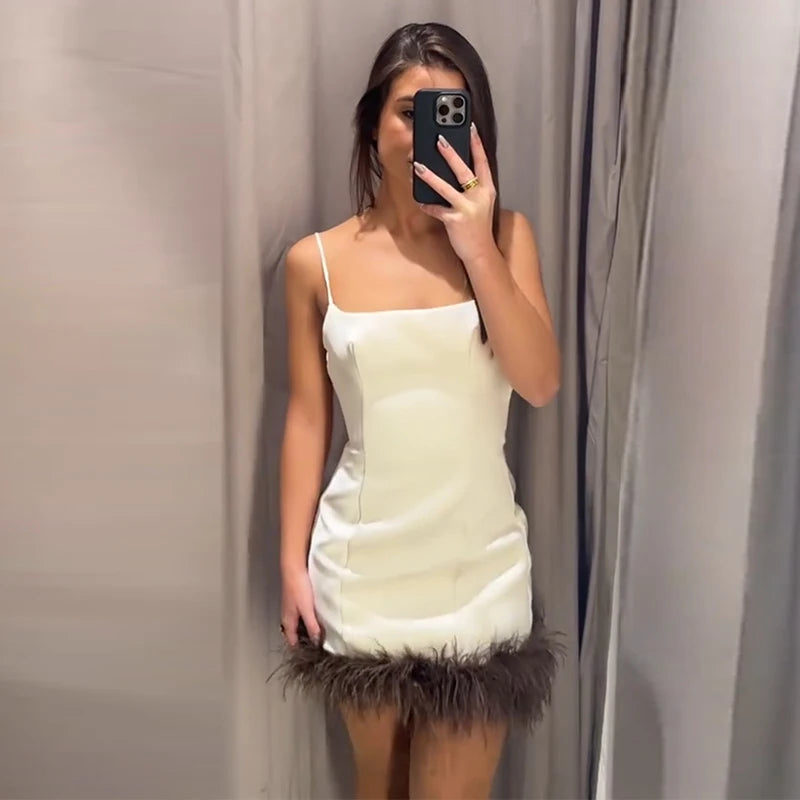 Sexy Women's Dress Halter Sleeveless Backless Slim Hip Package Tassel Female Dresses 2025 Autumn Party Christmas Chic Lady Robe