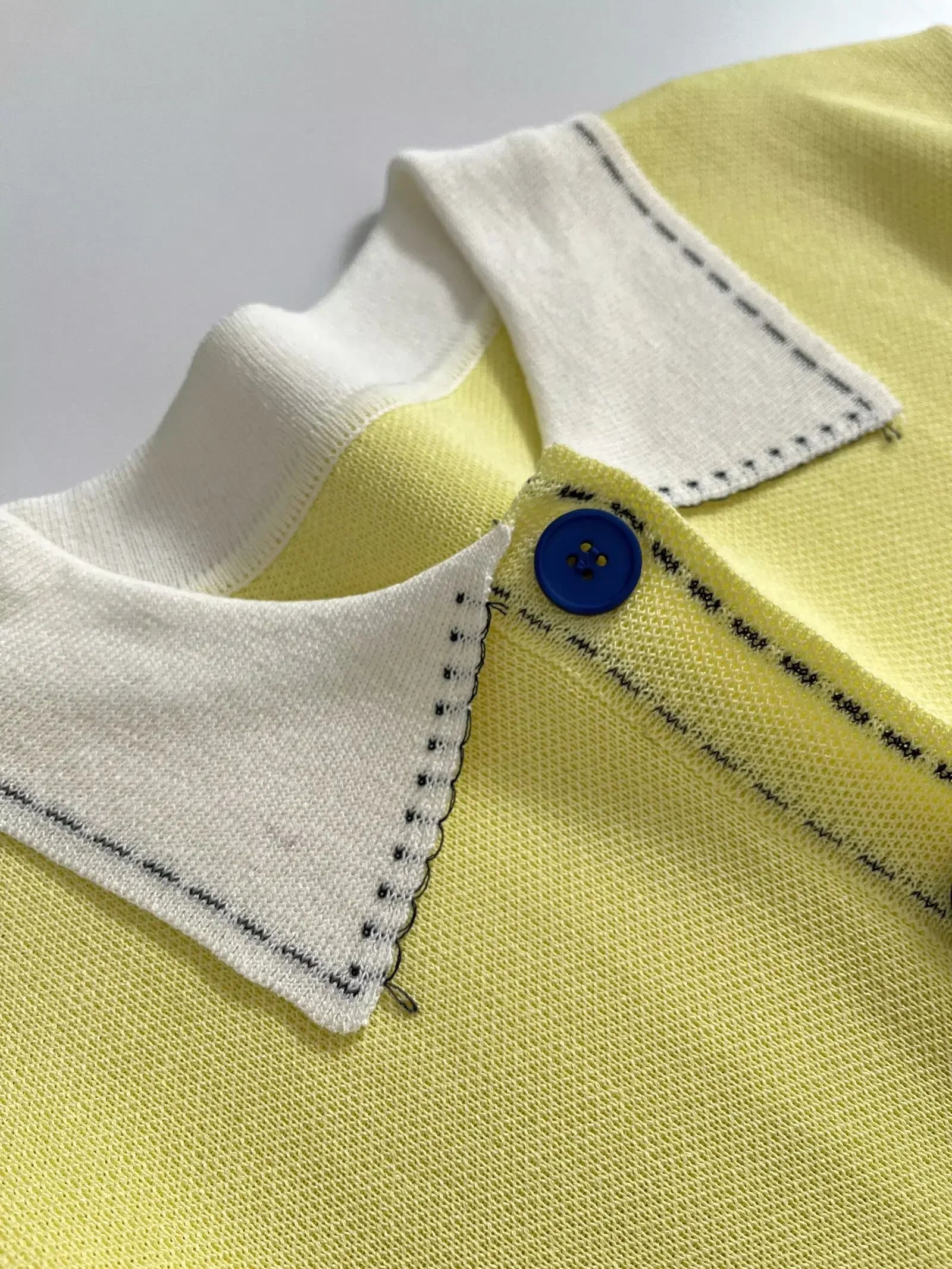 Casual Yellow Lapel Knitted Sweater Women Chic Short Sleeve Single Breasted Warm Pullover Lady Autumn Commute Street Outwear New