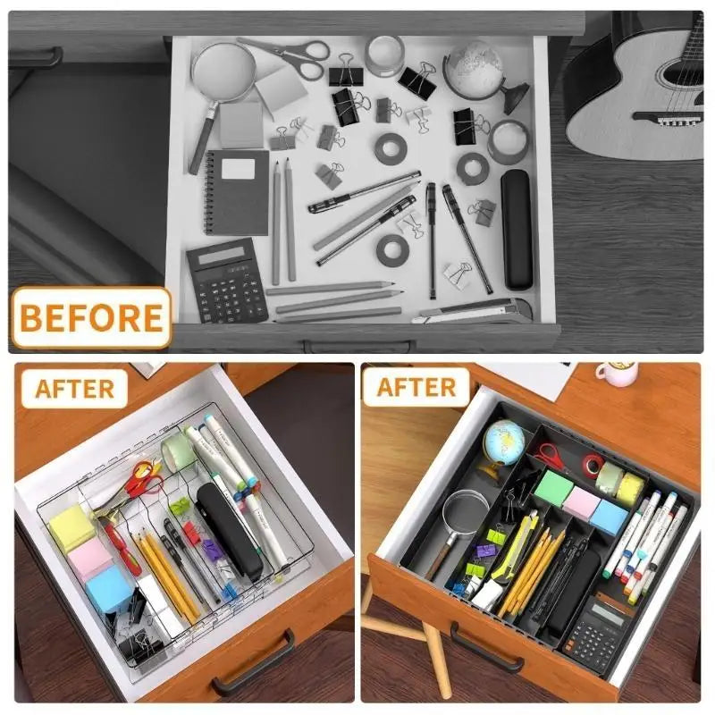 G6KF Effective Kitchen Drawer Cutlery Organizers Convenient Drawer Cutlery Storage Holder Case Space Saving Utensils Sorter