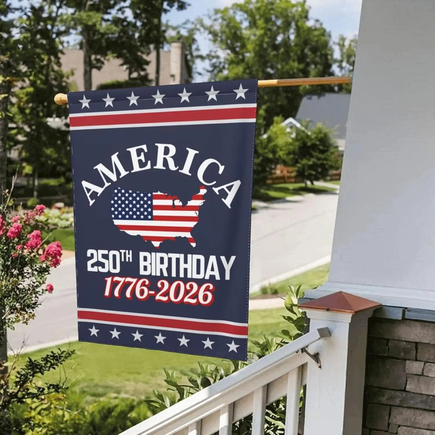 America 250th Birthday Garden Flag 12x18 1776 2026 America 250 Years Anniversary Yard Sign God Bless Usa Patriot House Flag  loj