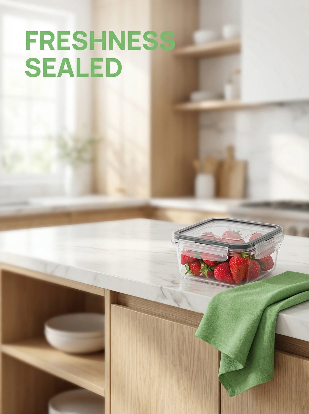 2026 New Clear Kitchen Food Storage Container Set Microwave Safe Multifunctional Plastic Lunch Box with Lid Airtight Leakproof