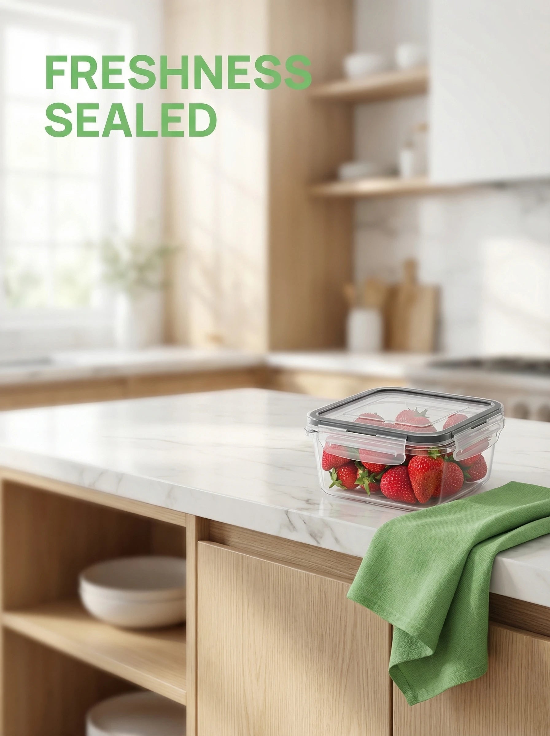 2026 New Clear Kitchen Food Storage Container Set Microwave Safe Multifunctional Plastic Lunch Box with Lid Airtight Leakproof