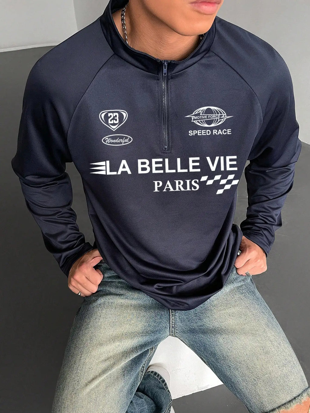 DIYIE Men's Long-Sleeve Cycling Jersey Men's Fashionable Casual Fitness Long-Sleeve T-Shirt Fall/Winter Cycling Apparel