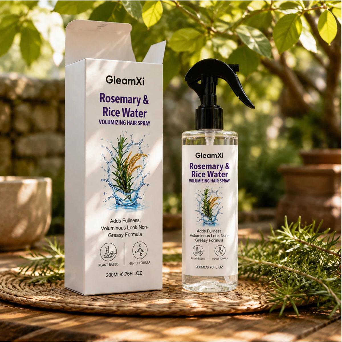 Rosemary & Rice Water Hair Spray 100%natural extracts lightweight & non-greasy Leaves hair softer smoother and healthier-looking