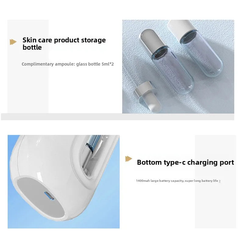 Nano Spray Oxygen Facial Device with Hydra Infusion, High-Pressure Atomization Moisturizing Tool for Salon, Long Standby Durable