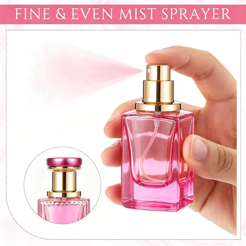 Men Women Perfume Refillable Bottle Fragrance Cosmetic Packaging Square Glass Spray Bottle For Travel Accessories