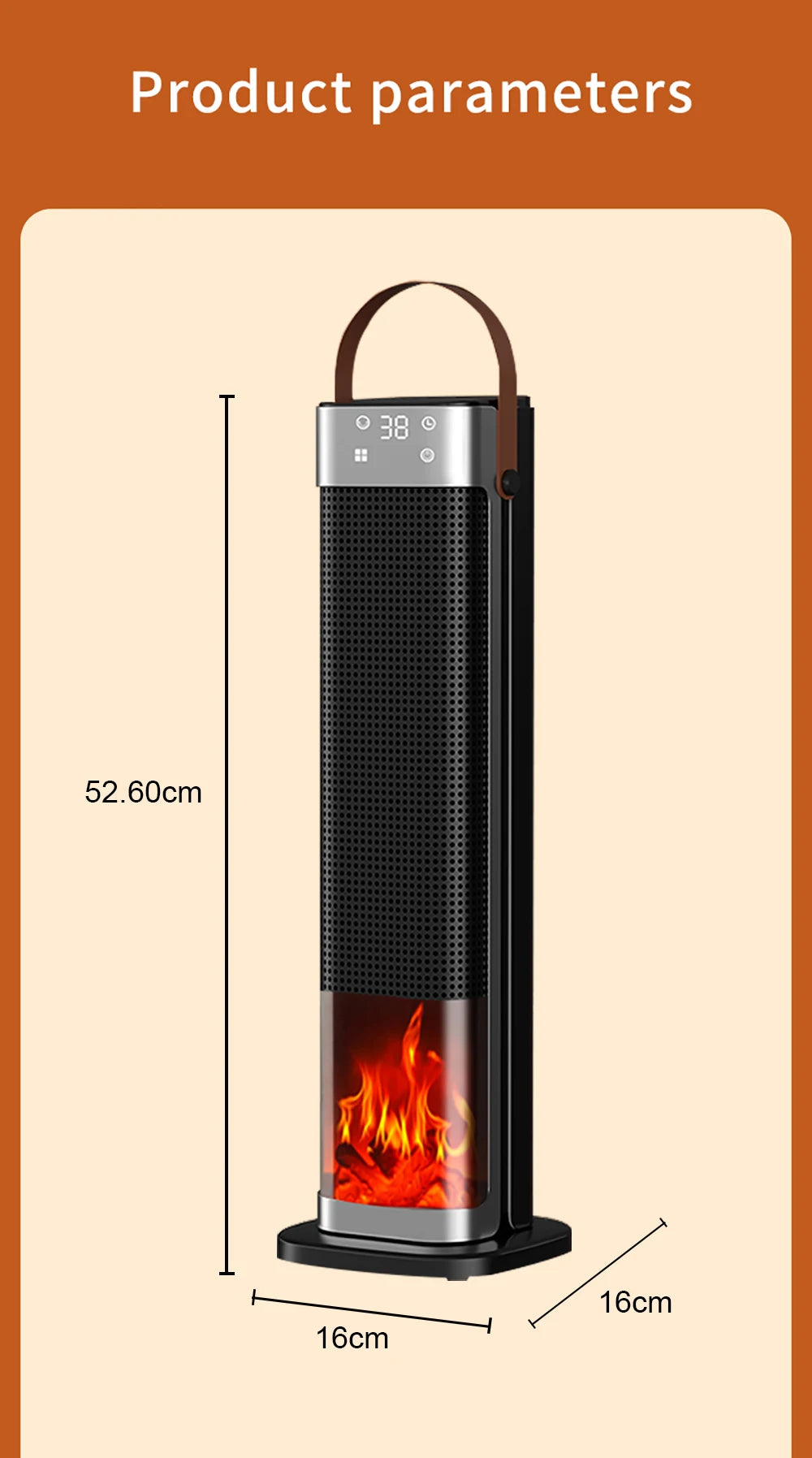 Electric Heater 2000W Heating Fans Portable Electric Space Heater PTC Fan Heater Household Hot Air Blower with Remote Control