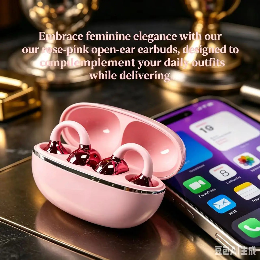 Open Ear OWS Clip Bluetooth Earphones Sport Wireless Headset Low Latency HiFi Touch Waterproof Long Battery Earbuds