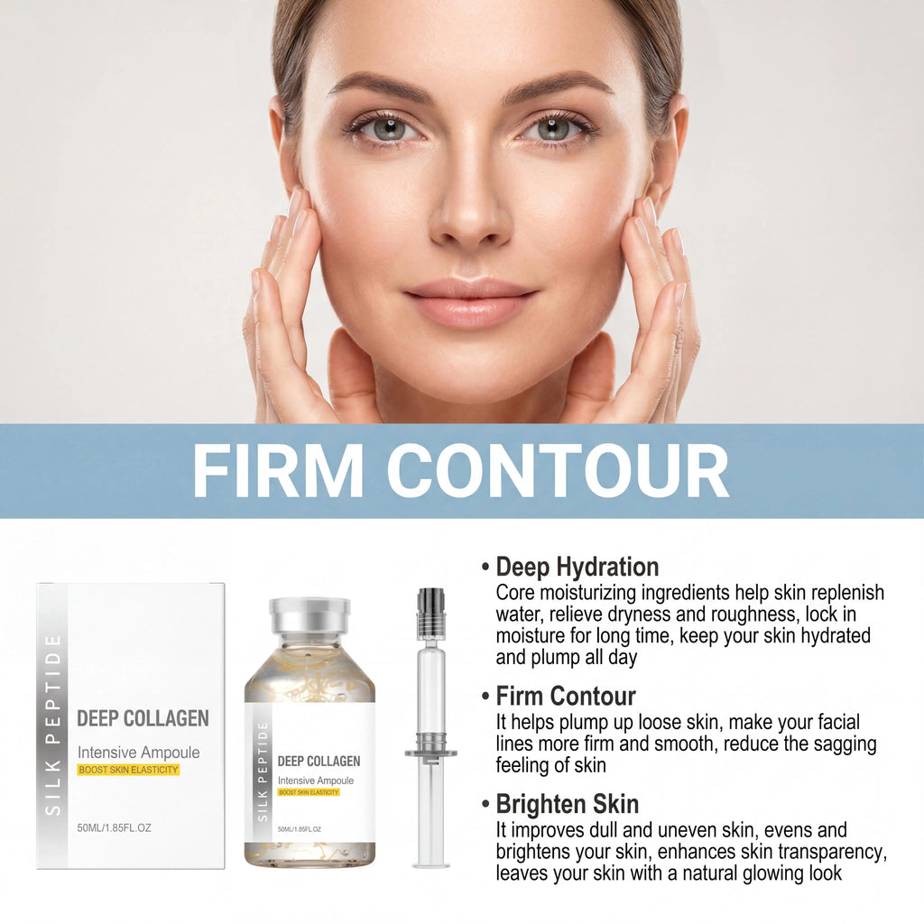 Silk Peptide Facial Toner & Serum Ampoule Set Duo, Korean Glass Skin Glow Care Revitalize Dry Tired-Looking Skin Women Gift Set