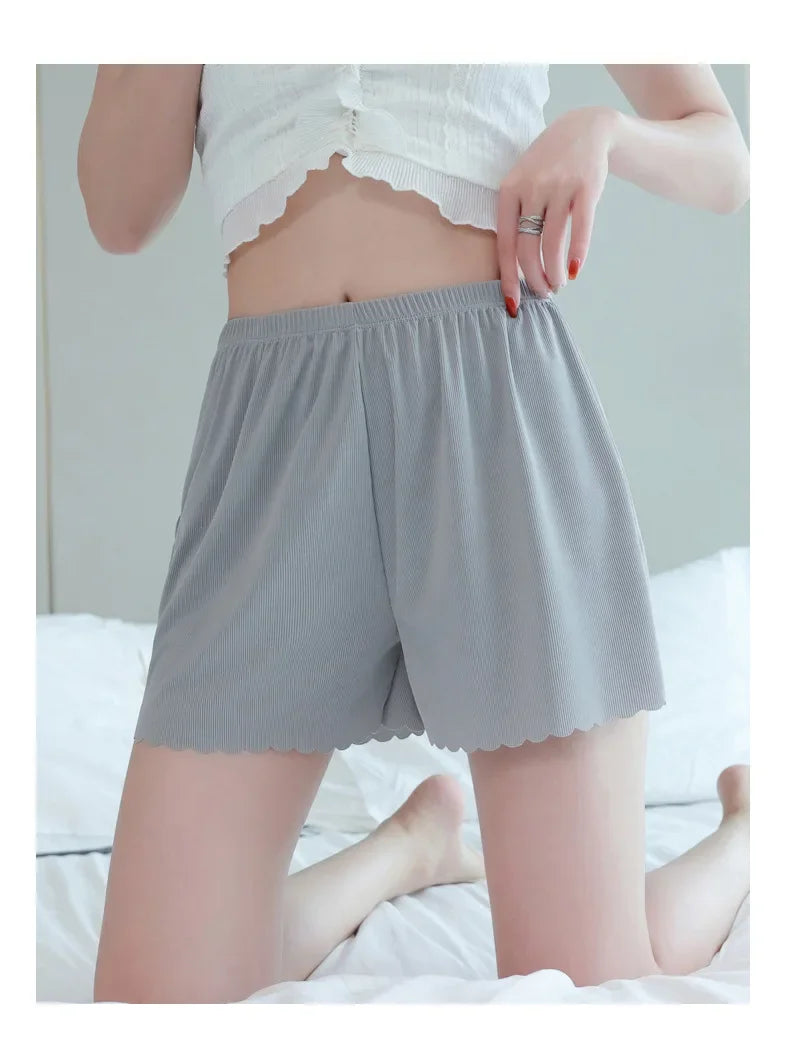 Home Casual Women's Shorts Summer Thin Safety Pants Women's Anti-slip Safety Pants Ice Silk Leggings Wearing Loose Shorts Women