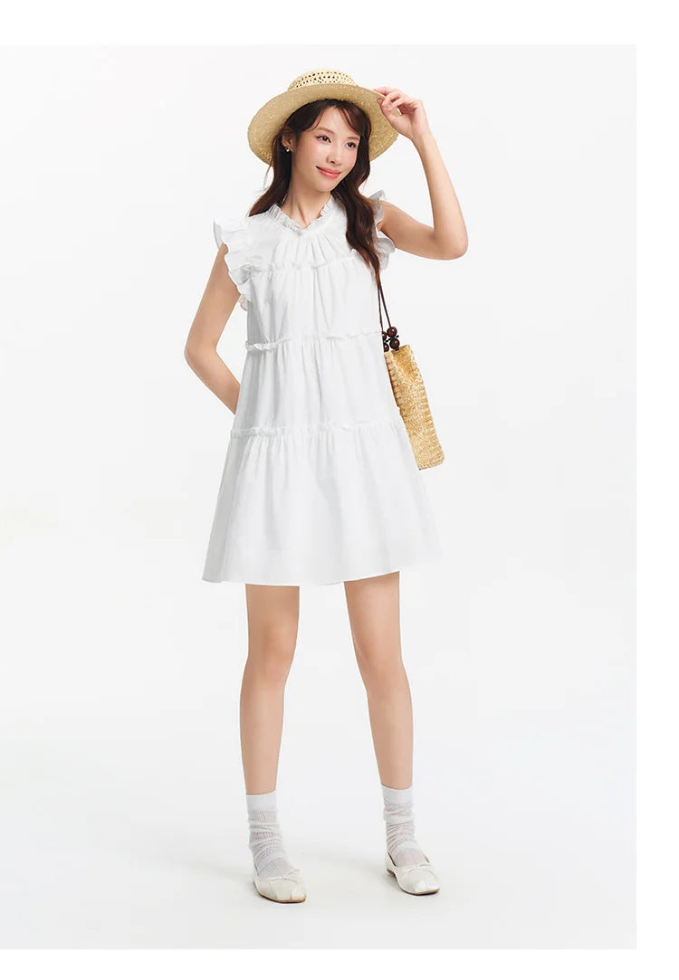 Semir Women Dress Cap Sleeve Ruffle Cake Dress Cute Girlish Sweet Gentle Mini 2026 Summer Casual Top