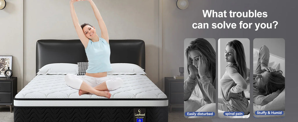 12 Inch Gel Memory Foam Hybrid Mattress,Twin Full Quenn King Individual Pocket Coil Innerspring Mattress for Pressure Relief & Motion Isolation, Medium Firm Mattress for Bedroom, CertiPUR‑US Certified