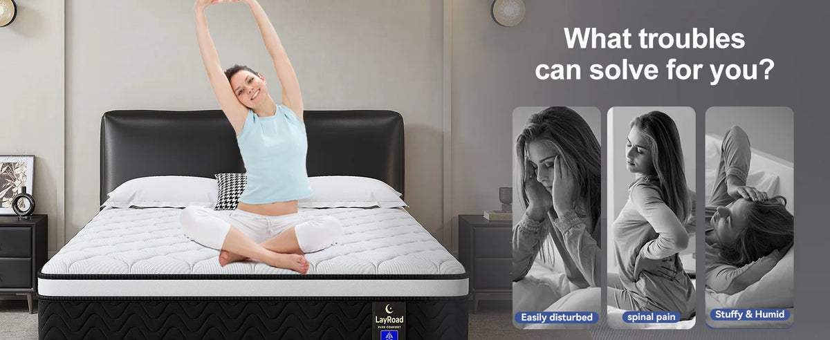 12 Inch Gel Memory Foam Hybrid Mattress,Twin Full Quenn King Individual Pocket Coil Innerspring Mattress for Pressure Relief & Motion Isolation, Medium Firm Mattress for Bedroom, CertiPUR‑US Certified