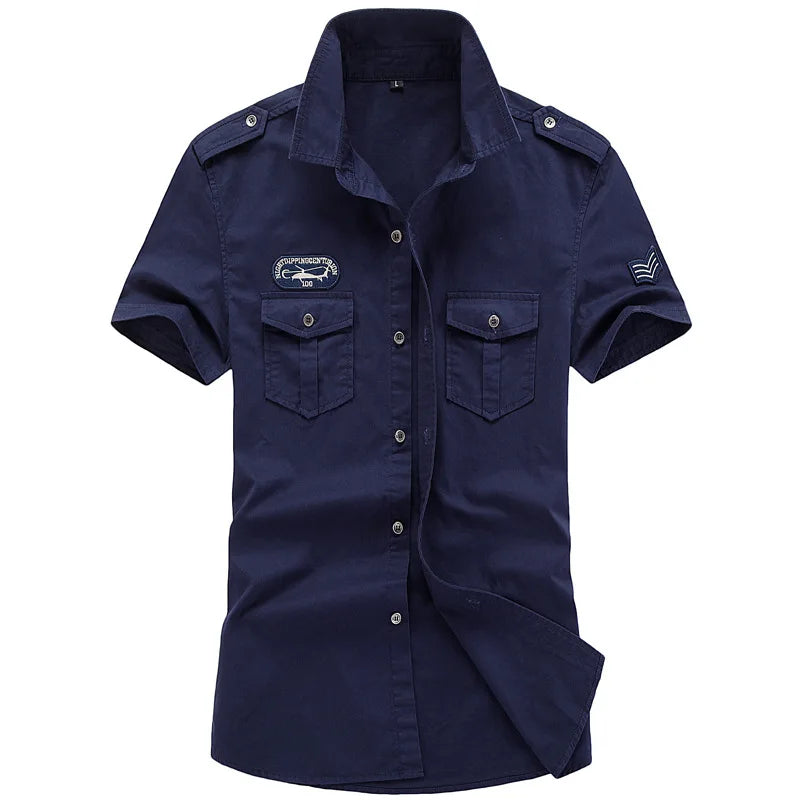2025 New Men's Spring Cotton Casual Shirt Military Tooling Oversize Loose Long Sleeve Cargo s Male High Quality Solid Clothing