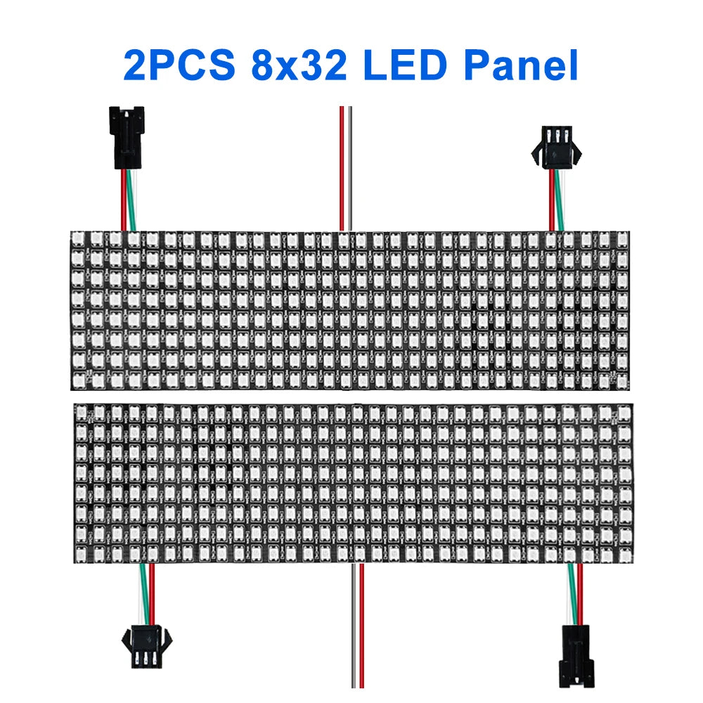 WS2812B Individually Addressable LED Panel Digital Flexible 5050 RGB Matrix Screen Module Light DC5V 8x8 16x16 8x32  64/256Pixel