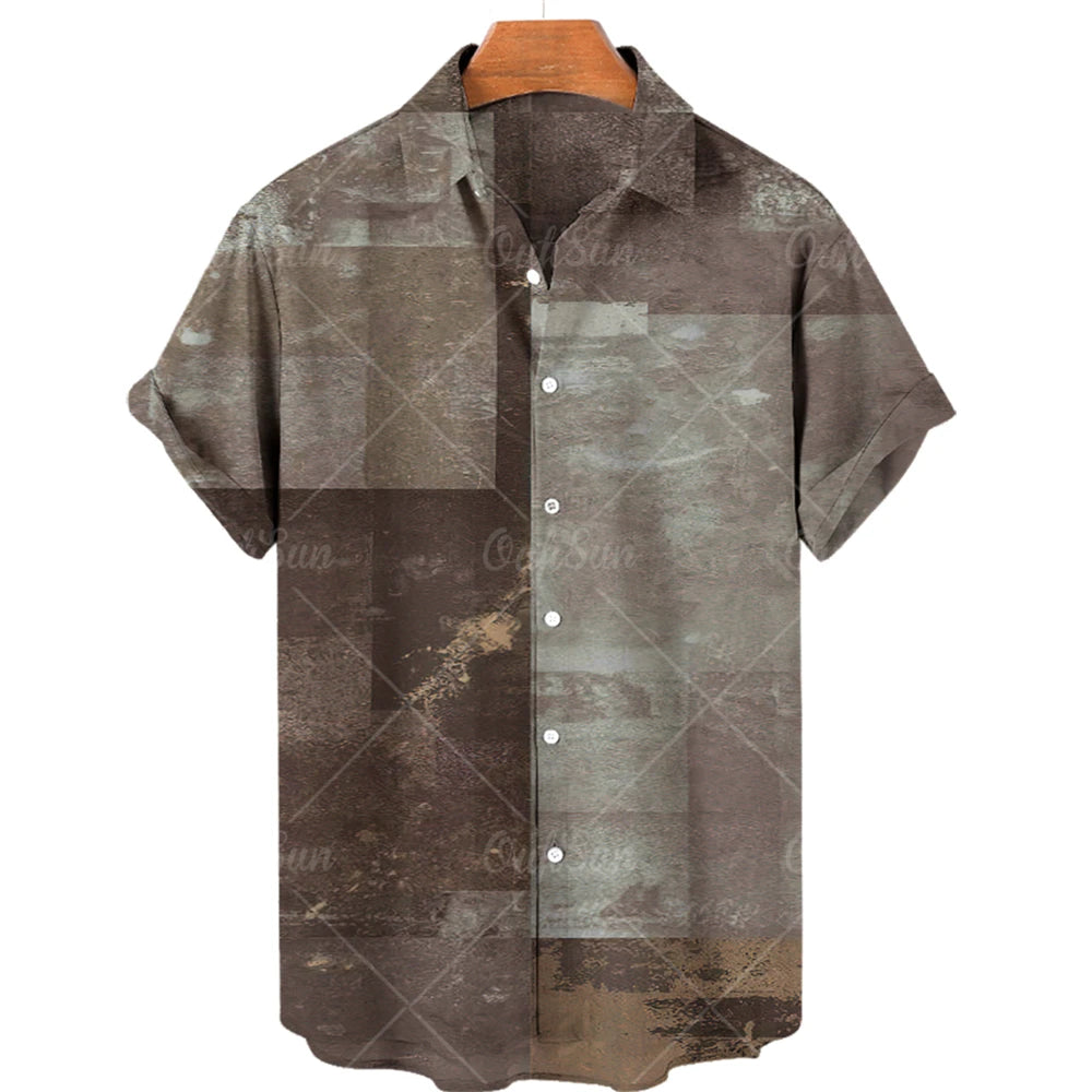 Men's Hawaiian Shirts Men's Short Sleeved Vintage Shirt Men's Fashionable Summer Beach Tops Loose And Comfortable men's Clothing
