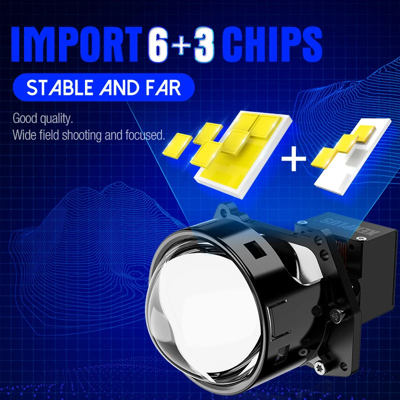 Hot Sale Xenplus High Quality Car Headlamp Lp37 180w 50000lm 6500k Ip68 Big Power Super Bright Bi Led Headlight Projector