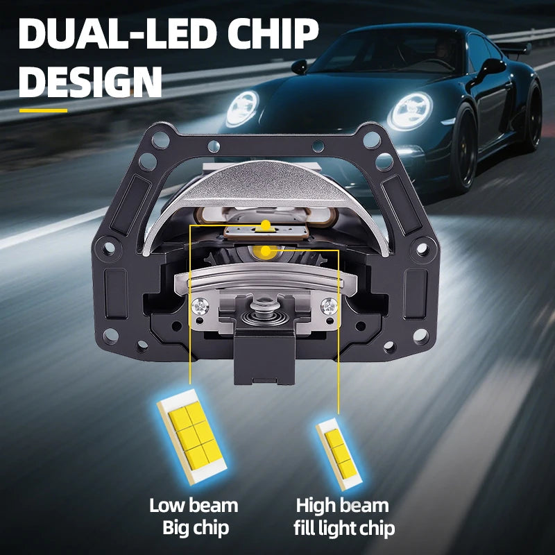 SANVI Car LK8 Bi LED Projector Lens Headlight 12V 120W Hella 3R G5 For H4 H7 9005 9006 LED Light Retrofit Car Accessories