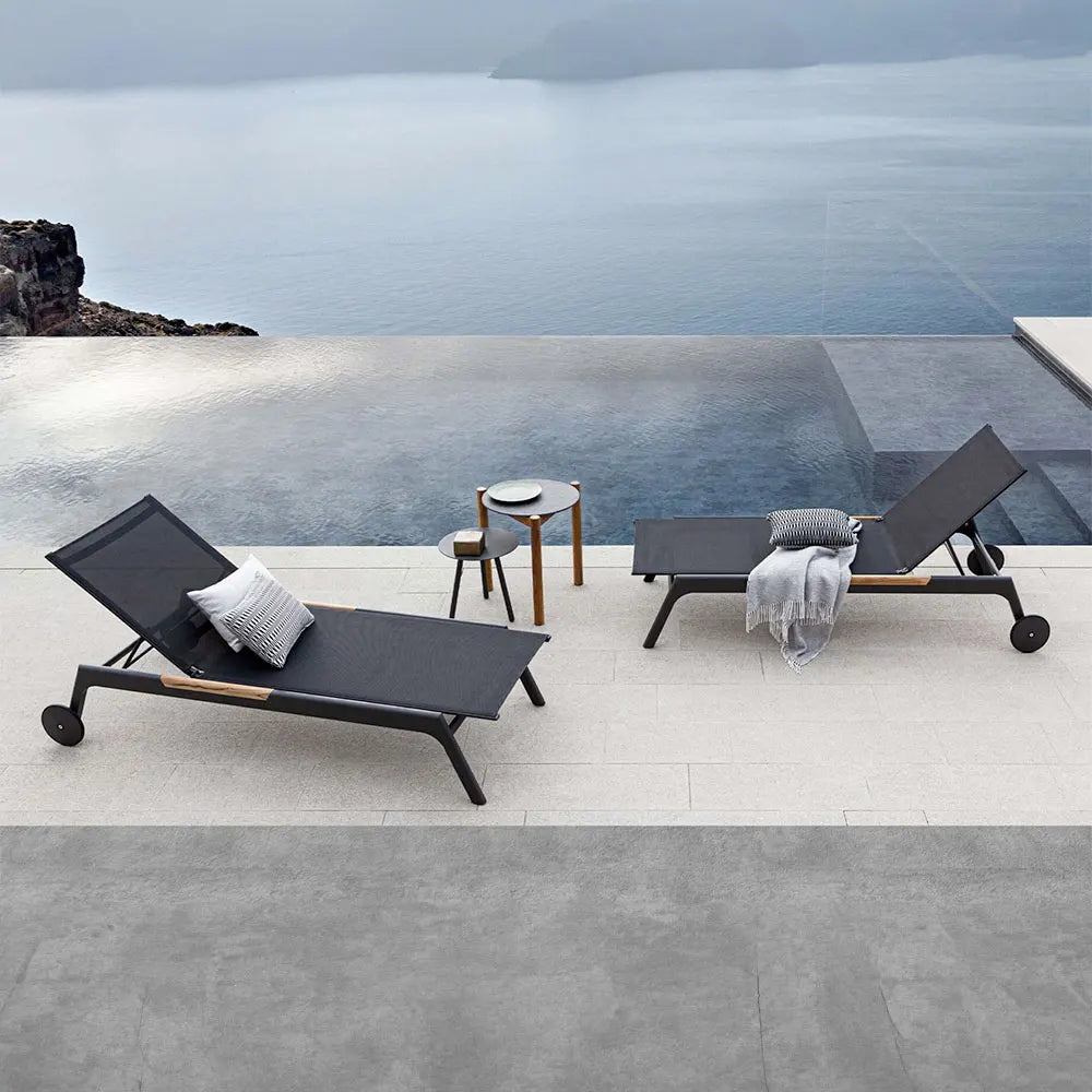 & Modern Outdoor Patio Sun Loungers Villa Portable Beach Pool Lounger Aluminum Sunbed for Hotel Resort