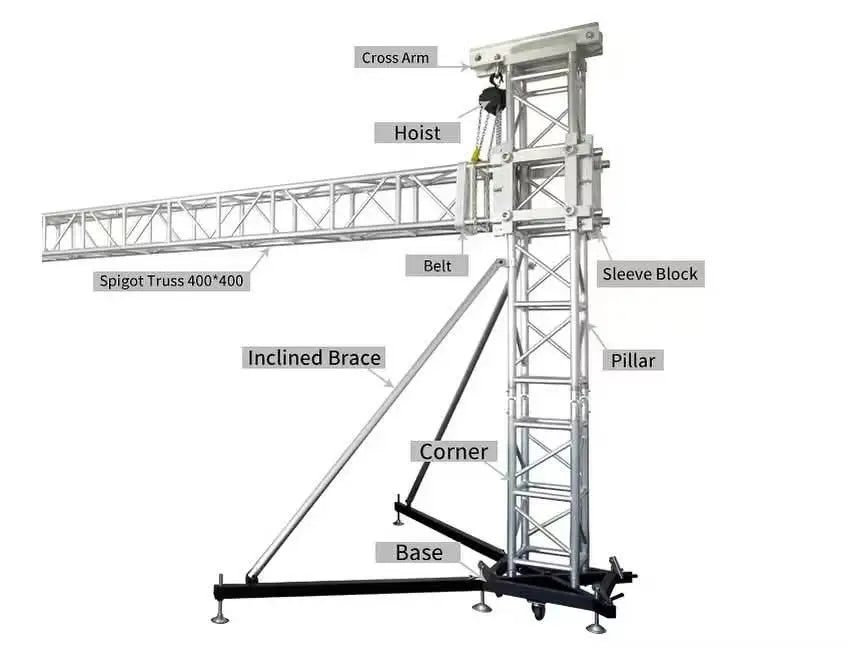【Factory Wholesale】Aluminum Square Outdoor Event Truss System For Concert All Black Portable 200kg Load Capacity Truss For Hangi