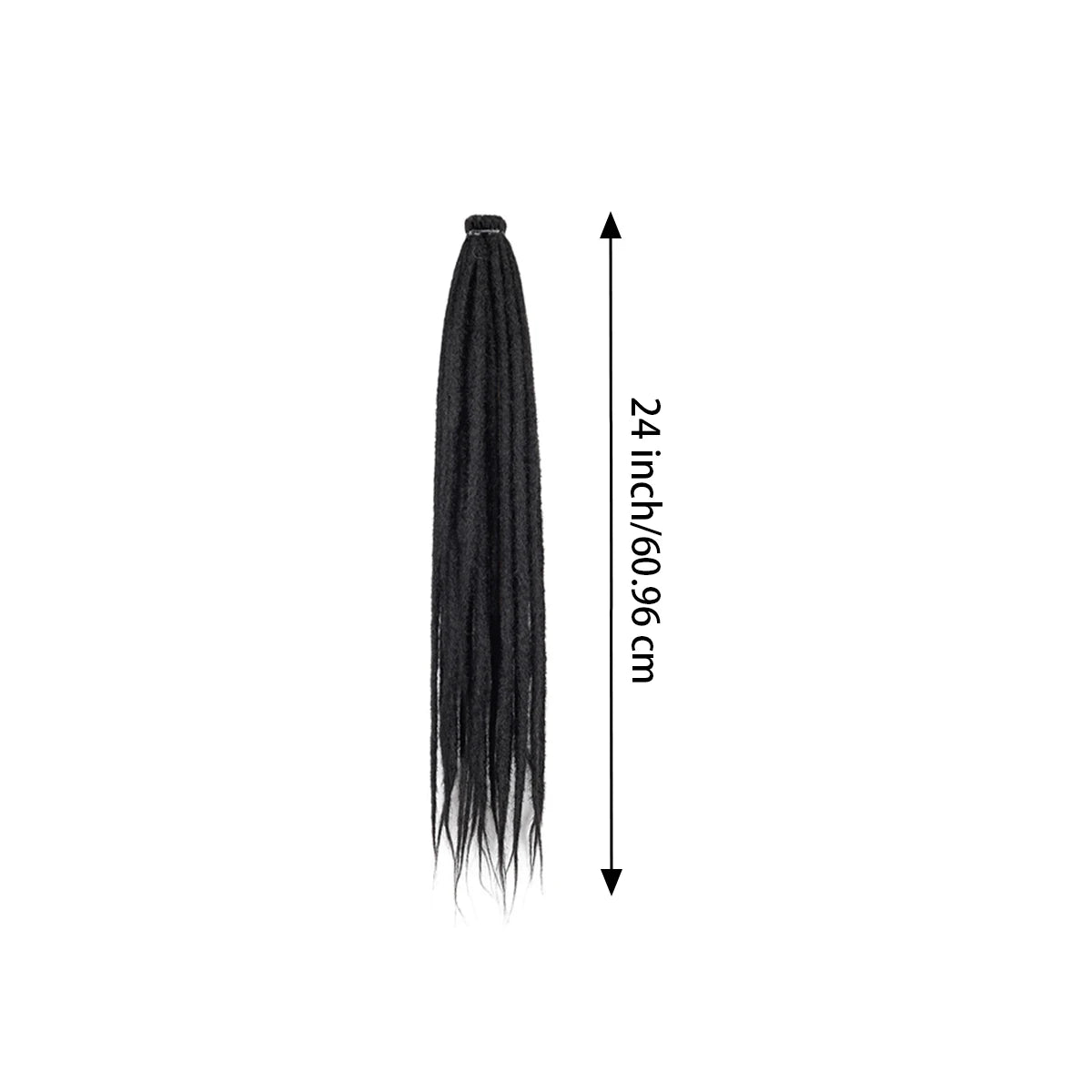 20Strands 24 Inch Synthetic Dreadlock Extensions Ombre Black 0.6cm Width Single Ended Hippie Reggae Style Crochet Hair for Men