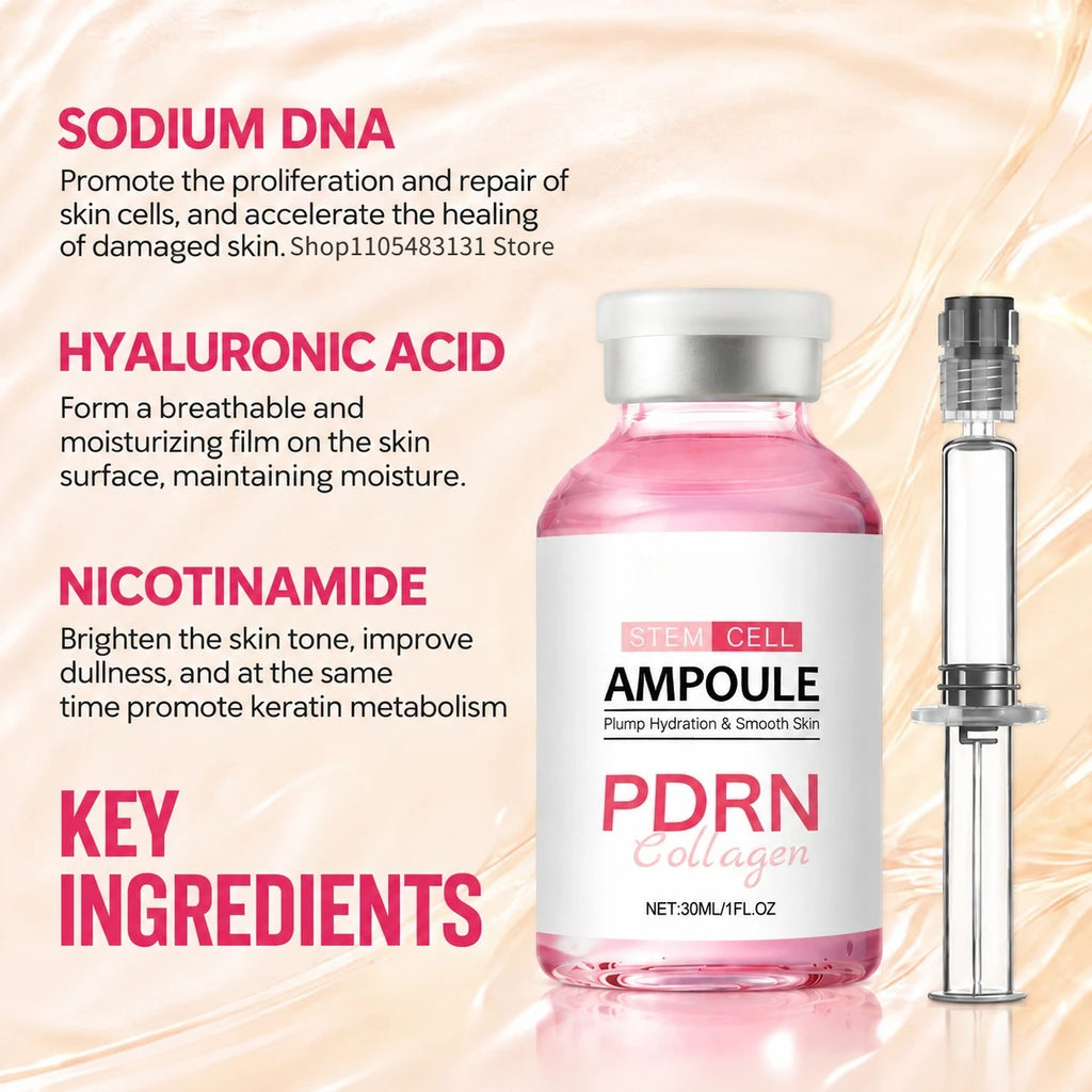 PDRN Stem Cell Ampoule Serum Collagen Anti-Aging Moisturizing Firming Brightening Reduce Fine Lines Facial Skin Care