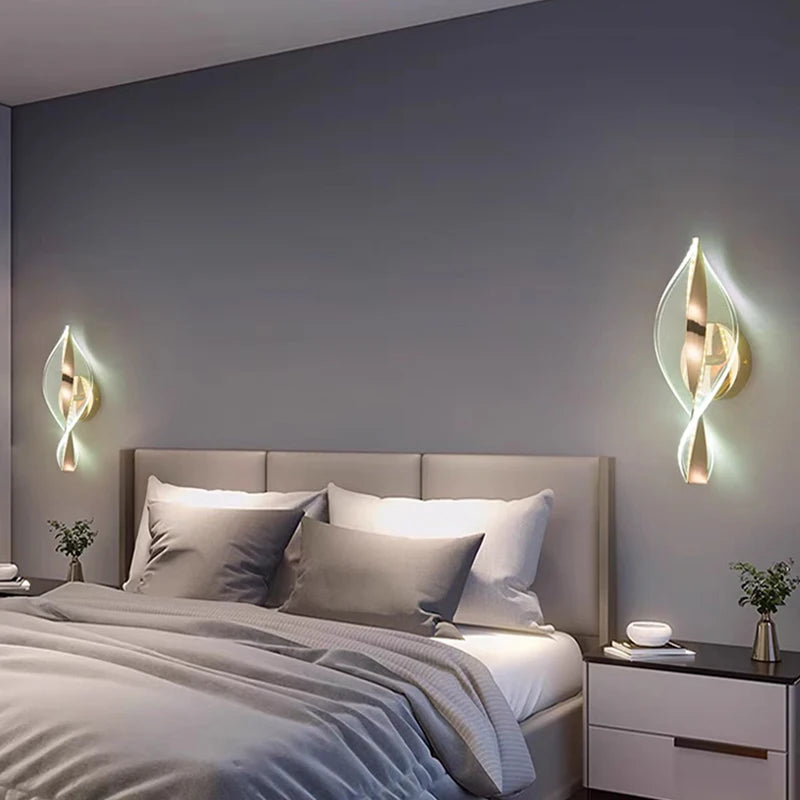Nordic LED Wall Lamp Indoor Living Room Lighting Originality Lamps Home Decoration Aisle LED Acrylic Bedside Modern Wall Lights