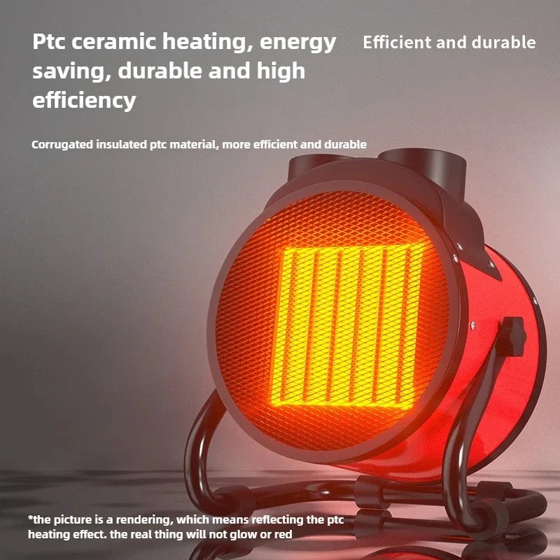 2000W Portable Space Heater with Fan Adjustable Thermostat 2 Heat Settings Fan Mode Overheat Tip-Over Protection for Home Office