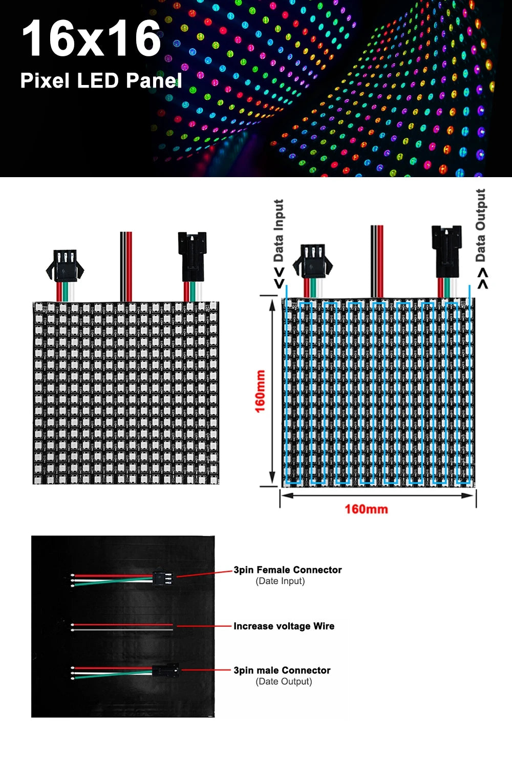 1~10Pcs WS2812B RGB LED Digital Flexible Panel WS2812 Individually Addressable Module Matrix Screen Light Strip 64 256 Pixels 5V