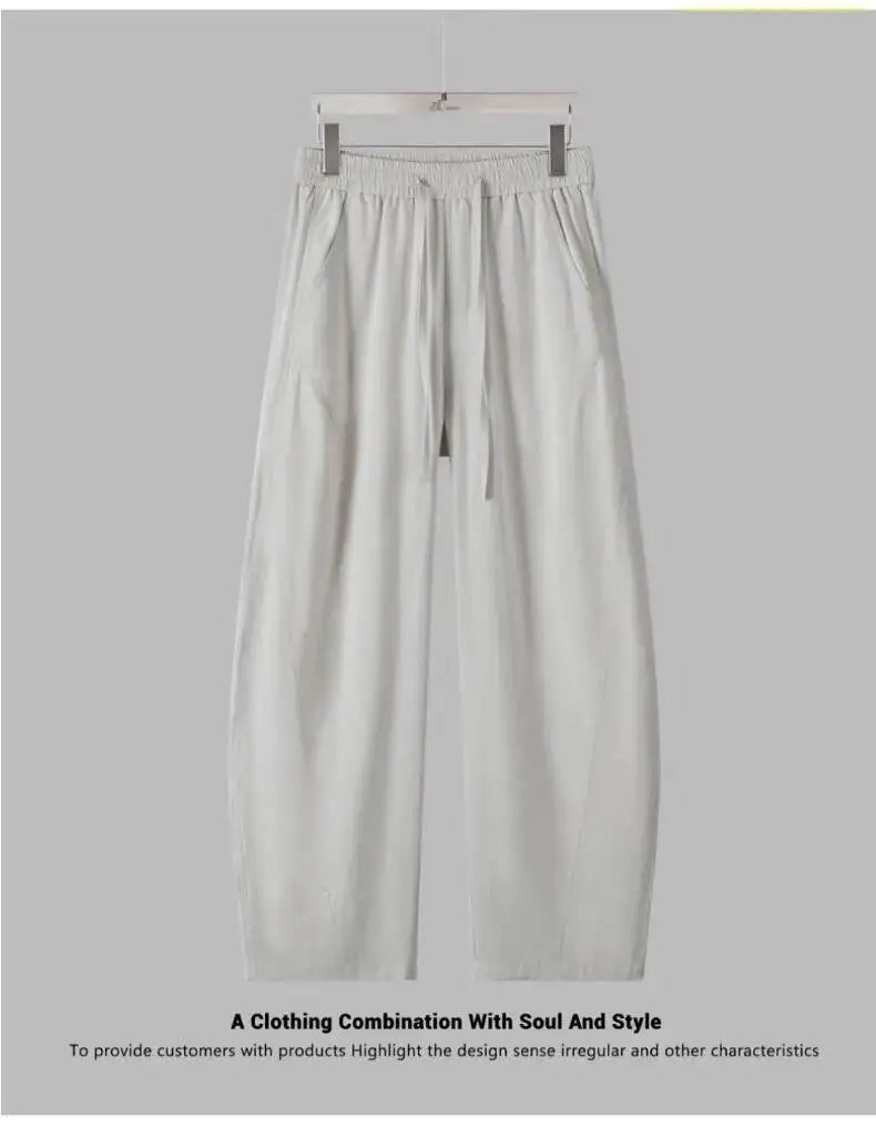 Spring/summer Japanese Retro Work Pants Men Women Breathable Loose Baggy Curved Pants Streetwear Cityboy Casual Balloon Pants