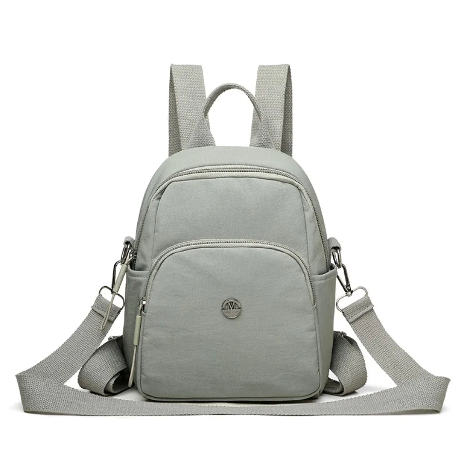Solid Color Nylon Backpack Lightweight Travel School Bag Fashion Daypack for Work Small Travel Bag Multi-functional Shoulder Sac
