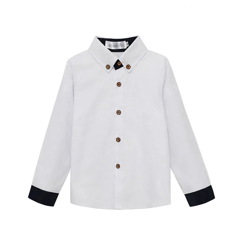 Teenage Clothes Baby Boy Shirt School Uniform Formal Shirt Turn-down Collar Children Girl White Shirt Kid Tops Blouse Coat A1293