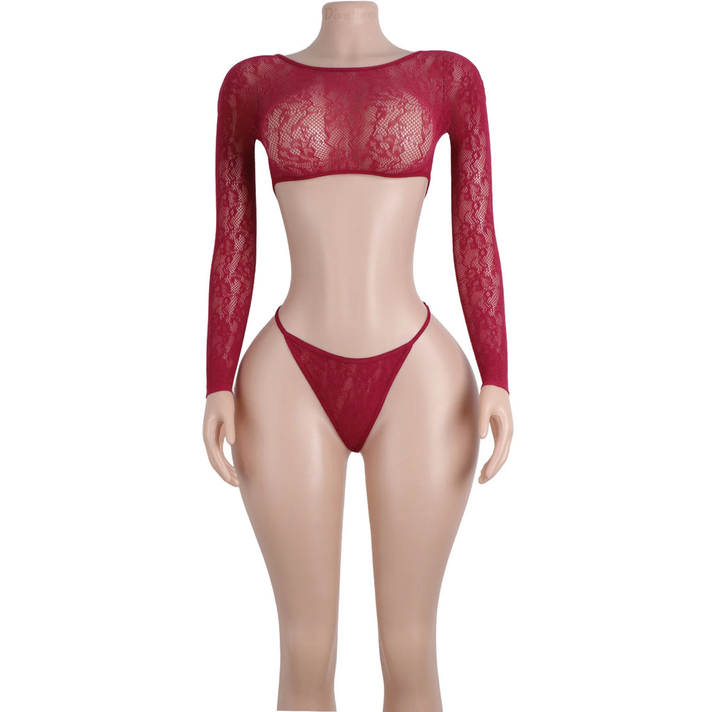 Women's Exotic Two-Piece Bodysuit Arm Sleeves Hollow Straps Shiny Wholesale Ballroom Dancewear Performance Pole Dance Wear