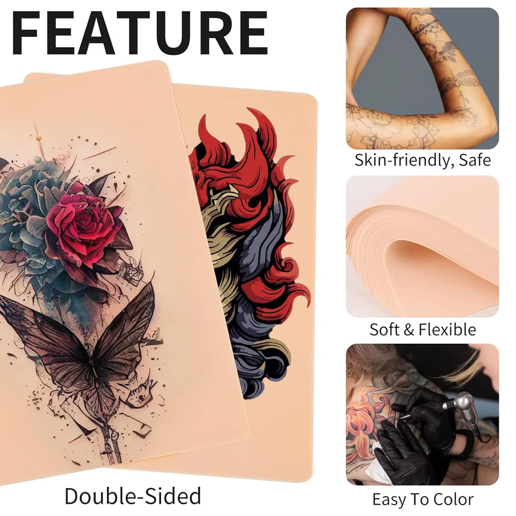 20/10/5/3/1PCS Tattoo Practice Skin Blank Fake Tattoo Skin Synthetic Leather for Permanent Makeup Tattoo Beginner Exercise Tool