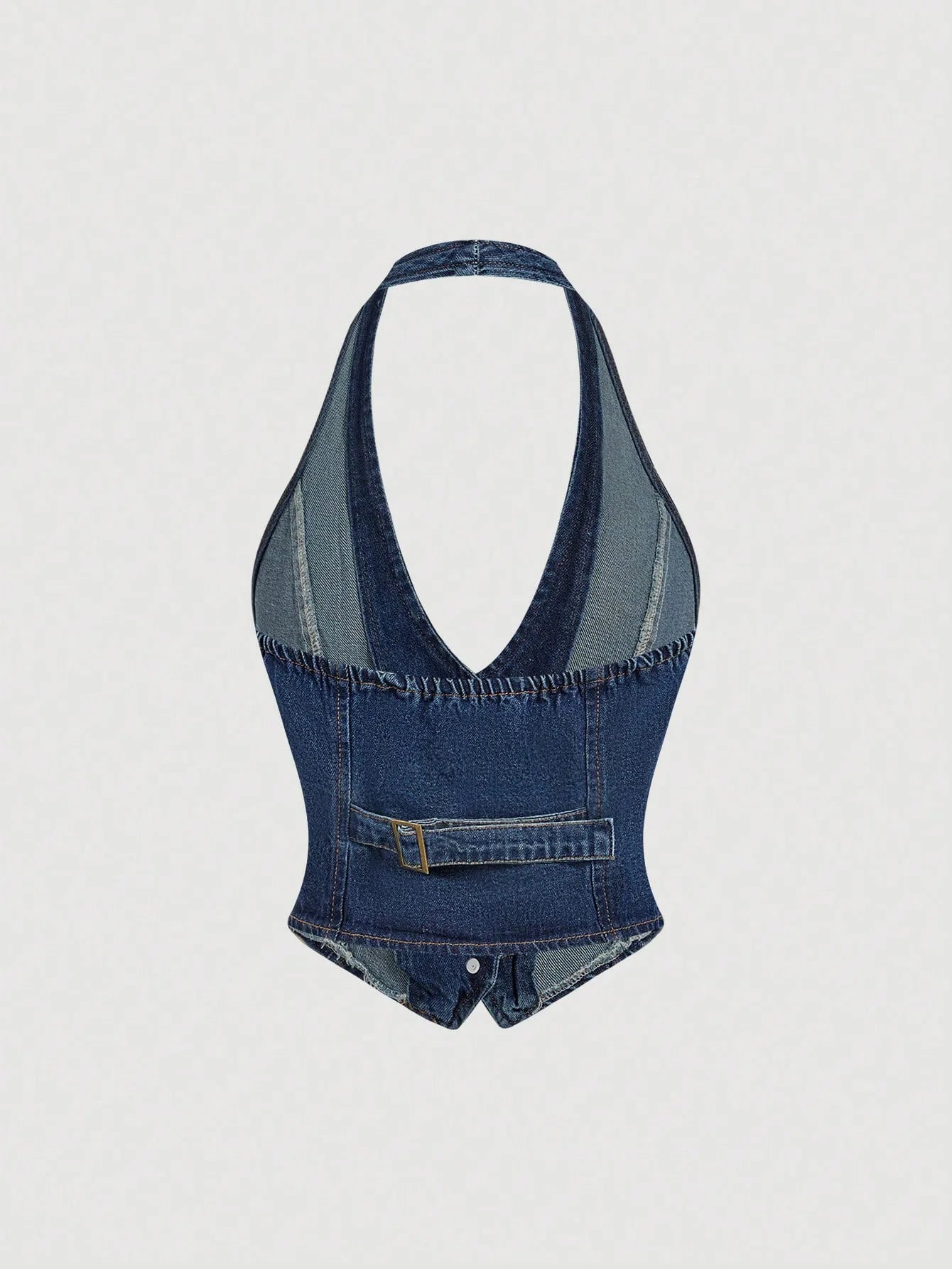 Retro Denim Pants Sets for Women Fashion Sleeveless Single Breasted Halter Tops High Waist Loose Jeans Simple Trend Casual Suits